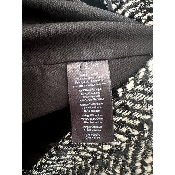 RAG & BONE Ames Linton Herringbone Wool Blend Tweed Blazer Size 6 - Picture 8 of 12